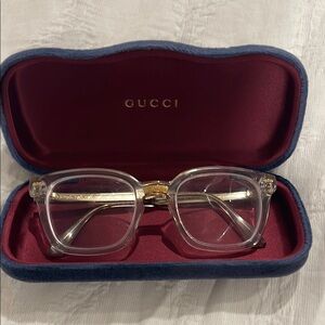 Gucci Clear and Gold Women's Glasses